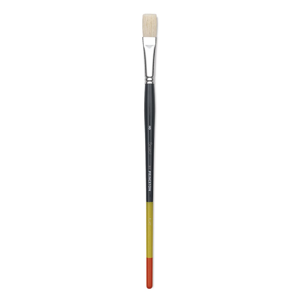 Princeton Snap! Natural Bristle Brush - Flat, Long Handle, Size 8